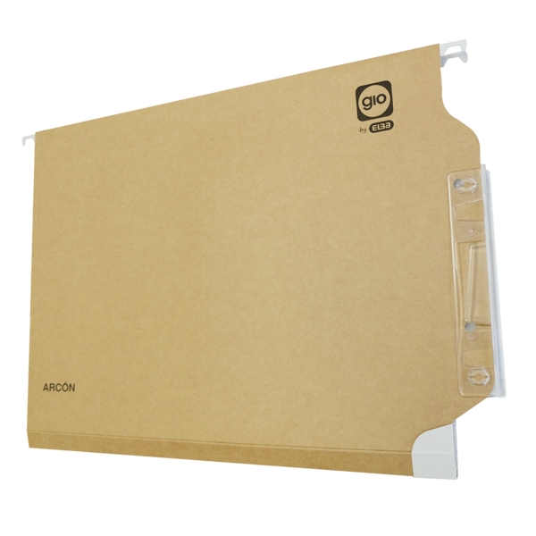Gio By Elba Cartellina sospesa Arcon A4 240 g - Dorso a V - Capacità max. 100 fogli - Cartoncino bicolore - Vetro di ingrandimento - Etichette bianche incluse