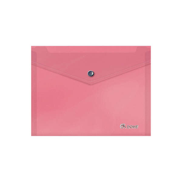 Busta portadocumenti Dohe A5 - Chiusura a clip - Polipropilene traslucido 150 micron - Colore rosa
