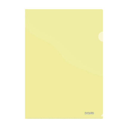 Cartellina Dohe Premium con linguetta Formato A4 - 210x297 mm - Realizzata in polipropilene traslucido da 180 micron - Colore: giallo