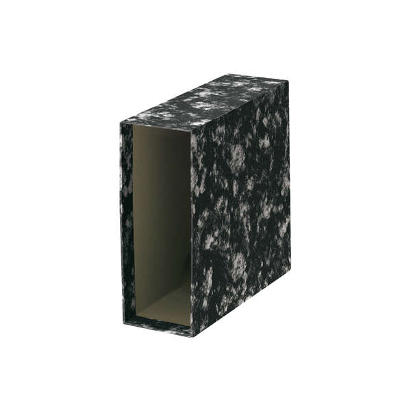 Dohe Custodia per raccoglitore formato quarto naturale - Misure 226x241x82 mm - Cartone rivestito con carta stampata - Colore nero marmorizzato