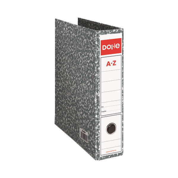 Dohe Cartellina A4 Grigio Marmorizzato - Dimensioni 282x318x75 mm - Cartone rivestito con carta stampata - Angolari metallici - Anello e leva di massima qualità
