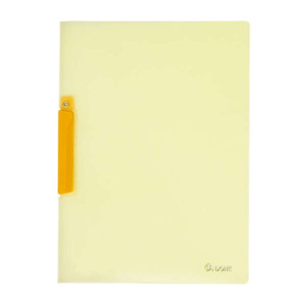 Cartellina Dohe con clip girevole formato A4 - Realizzata in polipropilene traslucido da 450 micron - Colore giallo