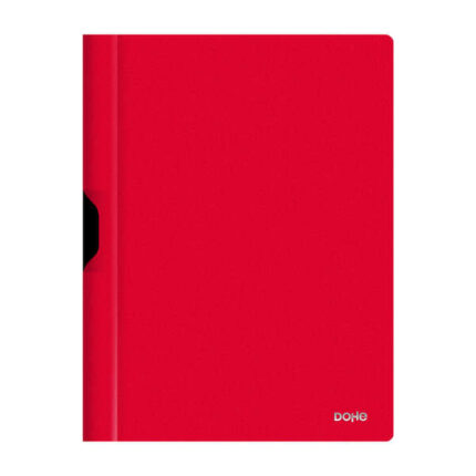 Cartellina Dohe con clip metallica - Formato A4 - Realizzata in polipropilene opaco da 350 micron - Colore rosso