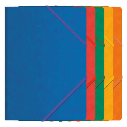 Dohe Cartellina con tre alette - Formato Folio - Realizzata in cartoncino di prima qualità - Plastificata - Chiusura con elastici piatti
