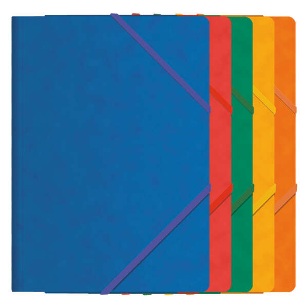 Dohe Cartellina con tre alette - Formato Folio - Realizzata in cartoncino di prima qualità - Plastificata - Chiusura con elastici piatti Dohe Cartellina con tre alette - Formato Folio - Realizzata in cartoncino di prima qualità - Plastificata - Chiusura con elastici piatti