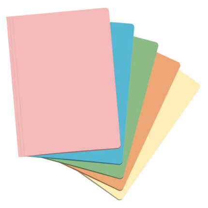 Dohe Confezione da 50 buste in cartoncino da 180 g A4 - Fessura per fastener - Resistenti e durevoli - Ideali per organizzare i documenti - Colori assortiti