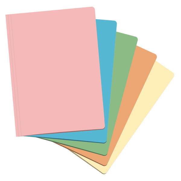Dohe Confezione da 50 buste in cartoncino da 180 g A4 - Fessura per fastener - Resistenti e durevoli - Ideali per organizzare i documenti - Colori assortiti