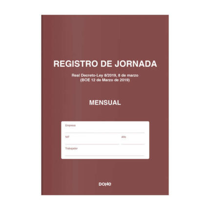 Libro di registrazione delle presenze Dohe - 12 fogli mensili - Ideale per 1 dipendente per 1 anno - Carta da 120 g
