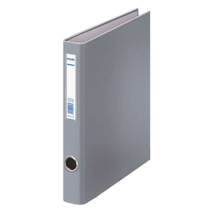 Dohe Cartella con 2 anelli misti 25 mm A4 - Passante e porta biglietti sul dorso - Cartone rivestito in polipropilene - Colore grigio