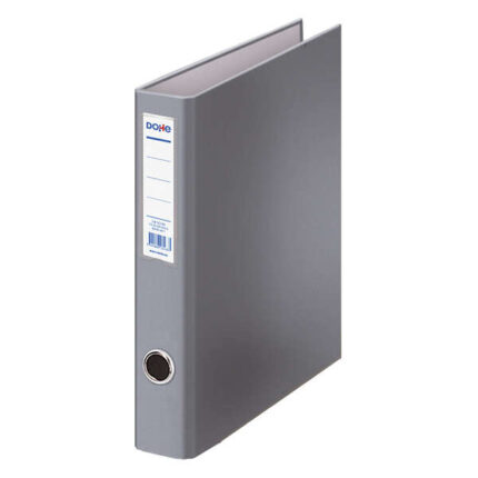 Dohe Raccoglitore a 2 anelli misti 40 mm - Formato A4 - Dimensioni 285x320x60 mm - Occhiello e porta-biglietti sul dorso - Cartone rivestito in polipropilene - Colore grigio