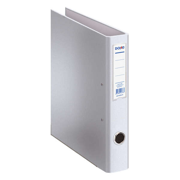 Dohe Raccoglitore a 2 anelli misti da 40 mm - Formato A4 - Dimensioni 285x320x60 mm - Occhiello e porta biglietti sul dorso - Cartone rivestito in polipropilene - Colore bianco