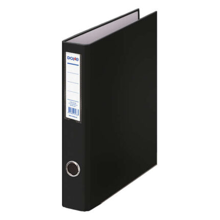 Dohe Cartella a 2 anelli misti 40 mm - Formato Folio - Dimensioni 285x350x60 mm - Occhiello e porta-targhetta sul dorso - Cartone rivestito in polipropilene - Colore nero