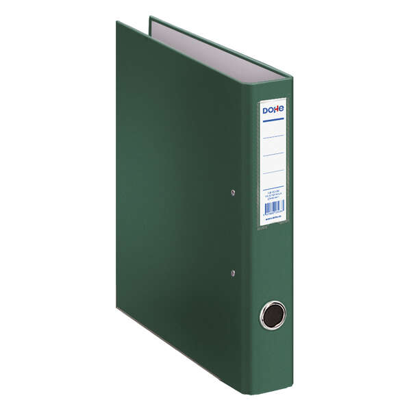 Dohe Cartella a 2 anelli misti 40 mm - Formato Folio - Misure 285x350x60 mm - Occhiello e porta-targhetta sul dorso - Cartone rivestito in polipropilene - Colore verde