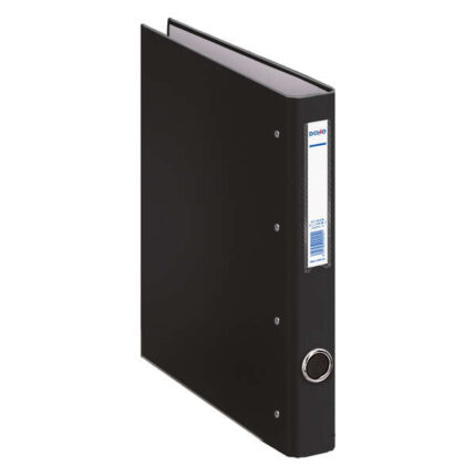 Dohe Raccoglitore a 4 anelli misti 25 mm Folio - Dimensioni 285x350x45 mm - Occhiello e porta-biglietti sul dorso - Cartone rivestito in polipropilene - Colore nero