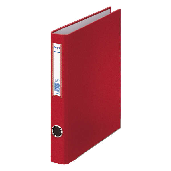 Dohe Cartella a 4 anelli misti 25 mm Folio - Dimensioni 285 x 350 x 45 mm - Occhiello e porta biglietti sul dorso - Cartone rivestito in polipropilene - Colore rosso
