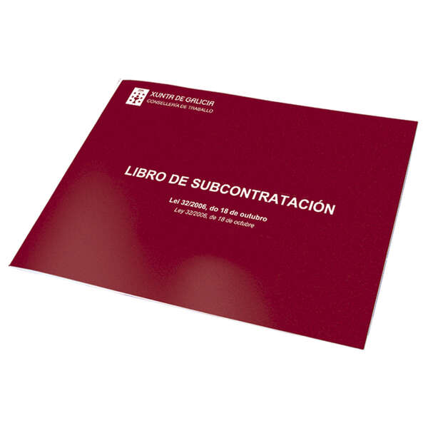 Libro di subappalto Din A4 orizzontale galiziano/spagnolo - 10 fogli numerati - fogli autocopianti Libro di subappalto Din A4 orizzontale galiziano/spagnolo - 10 fogli numerati - fogli autocopianti