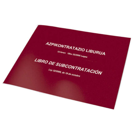 Dohe Registri dei subappalti formato A4 orizzontale in basco/spagnolo - 10 fogli numerati - Fogli autocopianti