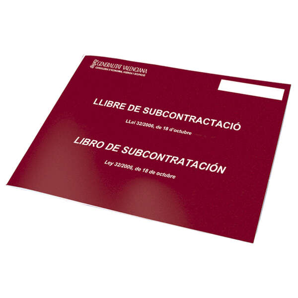 Dohe Registri di subappalto formato A4 orizzontale Valenciano/Spagnolo - 10 fogli numerati - Fogli autocopianti