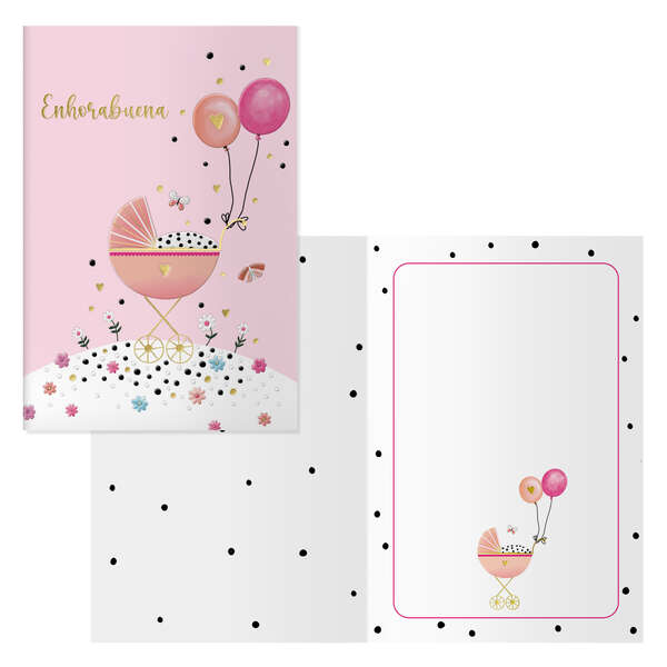 Dohe Passeggino Confezione da 6 biglietti di auguri per nascite - 11 Dohe Passeggino Confezione da 6 biglietti di auguri per nascite - 11