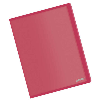 Dohe Raccoglitore con 10 buste A4 - Copertina flessibile in polipropilene - Buste trasparenti saldate - Colore rosso