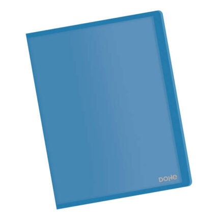 Dohe Cartellina con 10 buste A4 - Copertina flessibile in polipropilene - Buste trasparenti termosaldate - Colore blu