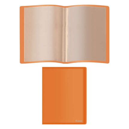 Dohe Raccoglitore con 10 buste A4 - Copertina flessibile in polipropilene - Buste trasparenti termosaldate - Colore arancione