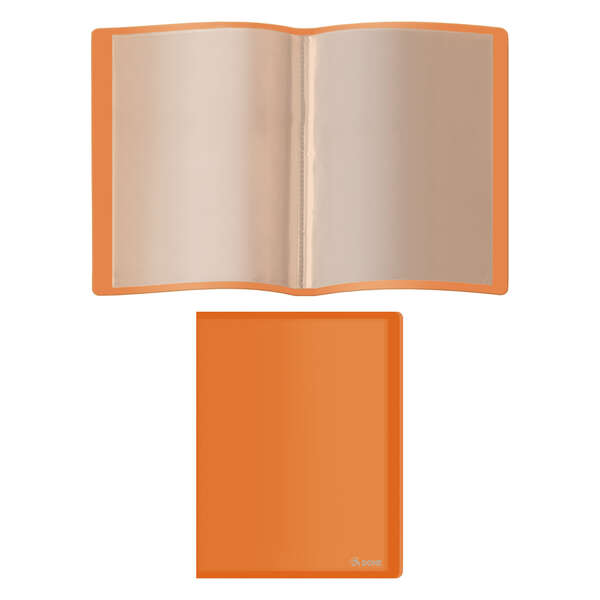 Dohe Raccoglitore con 10 buste A4 - Copertina flessibile in polipropilene - Buste trasparenti termosaldate - Colore arancione