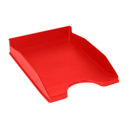 Dohe +Mab Vassoio da tavolo per documenti formato A4 - Dimensioni 255x60x335 mm - Realizzato in polistirene di alta qualità - Impilabile - Materiale riciclabile al 100% - Colore rosso