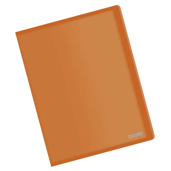 Dohe Raccoglitore con 20 buste trasparenti saldate A4 80 mic - Copertina flessibile in polipropilene - Colore arancione