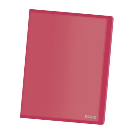 Dohe Raccoglitore con 20 buste trasparenti termosaldate A4 80 mic - Copertina flessibile in polipropilene - Colore rosso