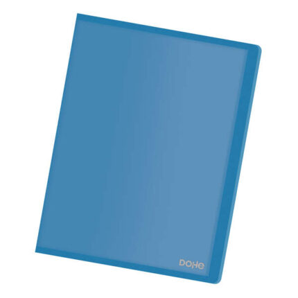 Dohe Raccoglitore con 20 buste trasparenti saldate A4 80 mic - Copertina flessibile in polipropilene - Colore blu