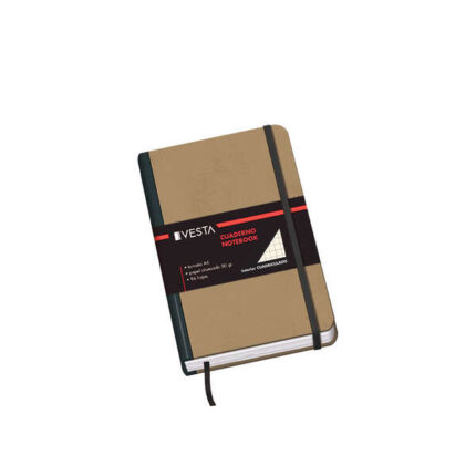 Dohe Quaderno in cartoncino con angoli arrotondati - 96 fogli di carta color avorio da 80 g - Copertina in tre pezzi con dorso in tessuto - Chiusura con elastici e nastro segnalibro