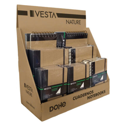 Dohe Espositore da tavolo per quaderni Vesta Nature - Realizzato in cartone rinforzato color Kraft - Design resistente ed ecologico - Ideale per organizzare ed esporre quaderni