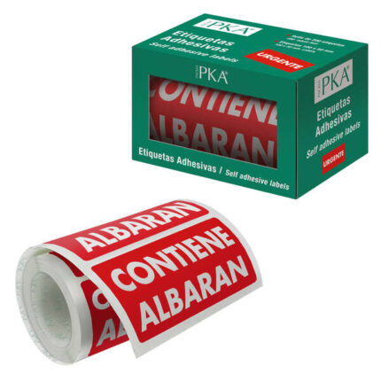 Dohe Rotolo da 200 etichette adesive con bolla di consegna - 100x50 mm - Caratteri bianchi su sfondo rosso - Ideale per la spedizione di pacchi