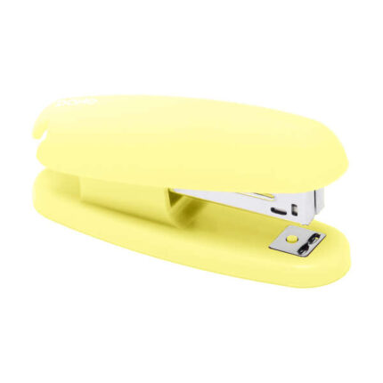 Cucitrice da tavolo Dohe con rivestimento Soft Touch - Aggraffa fino a 20 fogli - Caricamento dall'alto - Colore giallo