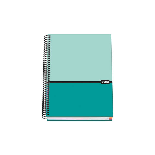Dohe Quaderno a spirale con copertina rigida A5 - 162x210 mm - Copertina in cartoncino rivestito - Interno 100 fogli di carta offset 90 g - Quadrettatura 5 mm - Spirale metallica nera