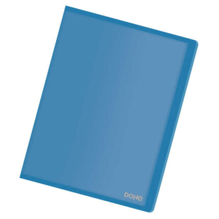 Dohe Raccoglitori con 40 buste in formato A4 - Copertina flessibile in polipropilene traslucido - Buste trasparenti saldate al dorso - Colore blu