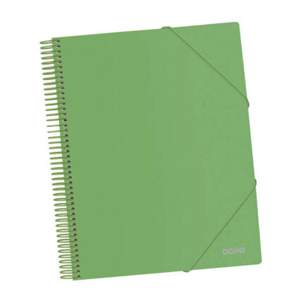 Dohe Raccoglitore con 20 buste formato A4 - Copertina in polipropilene opaco 800 micron - Buste trasparenti 80 micron - Spirale in plastica colorata e elastici abbinati