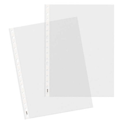 Dohe Basic Confezione da 100 buste multiforo formato A4 16 fori - Polipropilene ruvido - Qualità base
