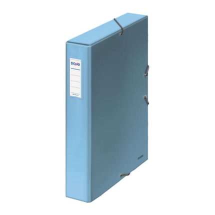 Scatola in cartone rivestito con carta stampata e plastificata - Portacarte con etichetta sul dorso - Sistema di chiusura con elastici