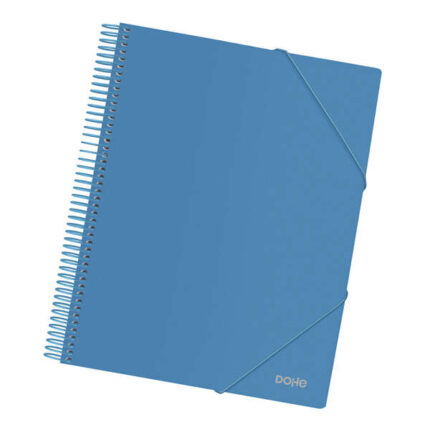 Dohe Raccoglitore con 30 buste formato A4 - Copertina in polipropilene opaco da 800 micron - Buste trasparenti da 80 micron - Spirale in plastica colorata - Elastici in tinta