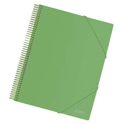 Dohe Raccoglitore con 30 buste formato A4 - Copertina in polipropilene opaco da 800 micron - Buste trasparenti da 80 micron - Spirale in plastica colorata - Elastici in tinta
