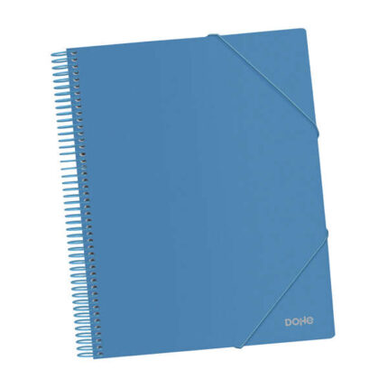 Dohe Raccoglitore con 40 buste formato A4 - Copertina in polipropilene opaco da 800 micron - Buste trasparenti da 80 micron - Spirale in plastica colorata - Elastici coordinati