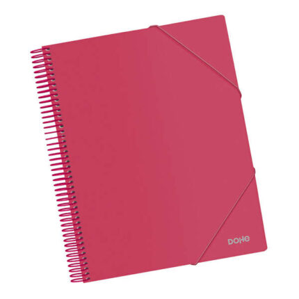 Dohe Raccoglitore con 40 buste formato A4 - Copertina in polipropilene opaco da 800 micron - Buste trasparenti da 80 micron - Spirale in plastica colorata - Elastici in tinta
