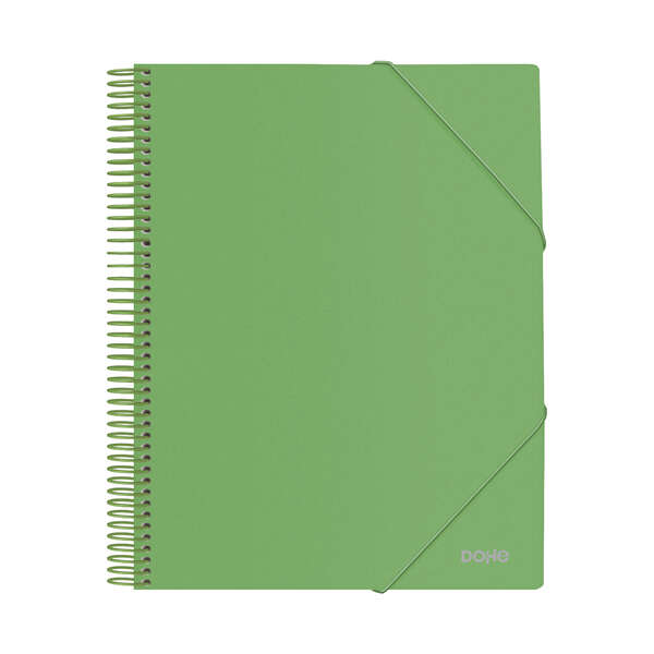 Dohe Raccoglitore con 40 buste formato A4 - Copertina in polipropilene opaco da 800 micron - Buste trasparenti da 80 micron - Spirale in plastica colorata - Elastici in tinta