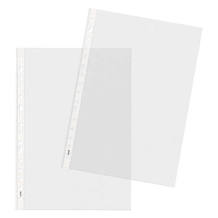Dohe Premium Plus Confezione da 100 buste per perforatori multipli formato Folio - Polipropilene ruvido - 16 fori