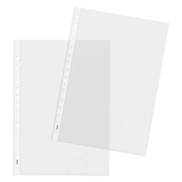 Dohe Premium Plus Confezione da 100 buste per perforatori multipli formato Folio - Polipropilene ruvido - 16 fori