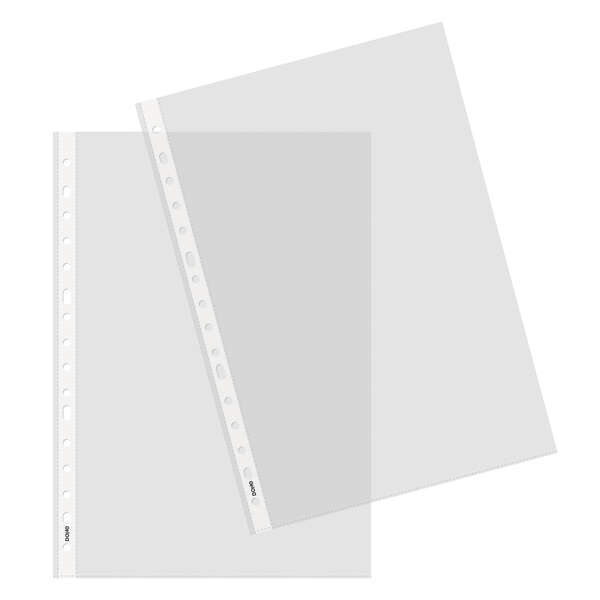 Dohe 100 Buste multiforo a 16 fori - 100x100 mm - Polipropilene trasparente a buccia d'arancia e cristallo