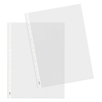 Dohe 100 Buste multi-trapano a 16 fori - 100x100 mm - Polipropilene trasparente a buccia d'arancia e cristallo di diverse qualità