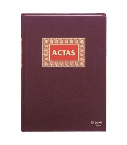 Dohe Libro dei verbali 50 fogli numerati Carta offset da 100 g - Formato Folio naturale - Rilegatura in tela di prima qualità con stampa in rosso e oro - Stampa a 2 colori - Colore bordeaux